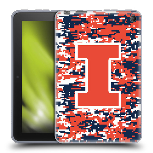 University Of Illinois U Of I University Of Illinois Digital Camouflage Soft Gel Case for Amazon Fire 7 2022