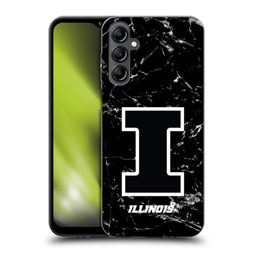 University Of Illinois U Of I University Of Illinois Black And White Marble Soft Gel Case for Samsung Galaxy M14 5G