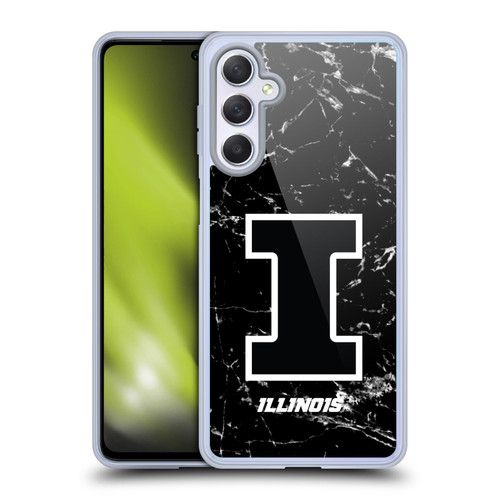 University Of Illinois U Of I University Of Illinois Black And White Marble Soft Gel Case for Samsung Galaxy M54 5G