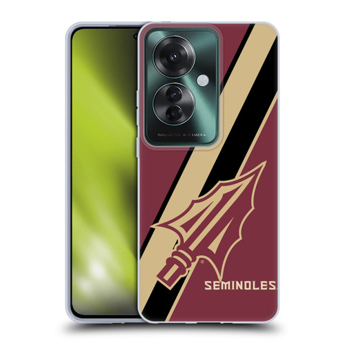 Florida State University FSU Florida State University Stripes Soft Gel Case for OPPO Reno11 F 5G / F25 Pro 5G