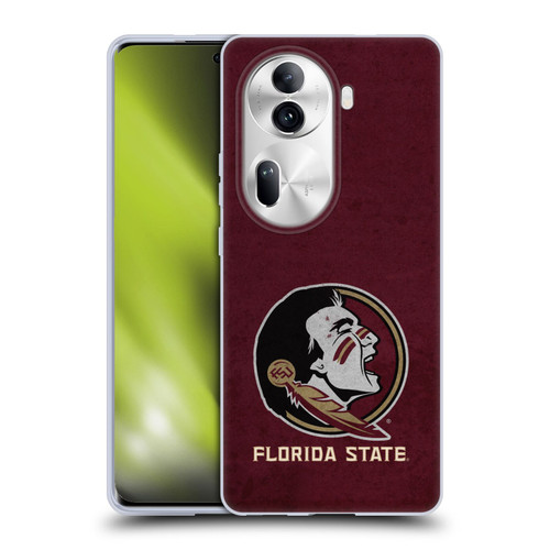 Florida State University FSU Florida State University Distressed Soft Gel Case for OPPO Reno11 Pro