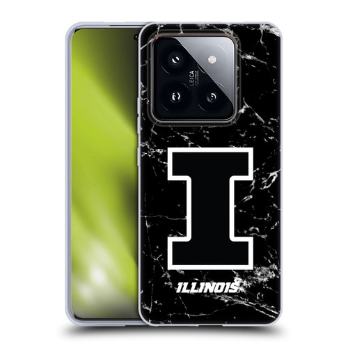 University Of Illinois U Of I University Of Illinois Black And White Marble Soft Gel Case for Xiaomi 14 Pro