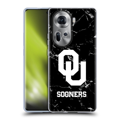 University of Oklahoma OU The University of Oklahoma Black And White Marble Soft Gel Case for OPPO Reno11