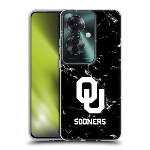 University of Oklahoma OU The University of Oklahoma Black And White Marble Soft Gel Case for OPPO Reno11 F 5G / F25 Pro 5G