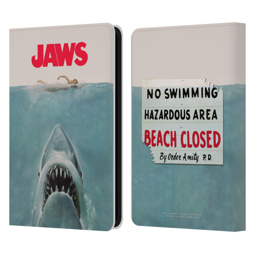 Jaws I Key Art Poster Leather Book Wallet Case Cover For Amazon Kindle 11th Gen 6in 2022