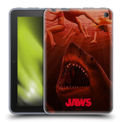 Jaws Art Poster Soft Gel Case for Amazon Fire 7 2022