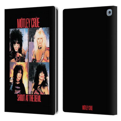 Motley Crue Albums Shout At The Devil Leather Book Wallet Case Cover For Amazon Fire HD 10 / Plus 2021