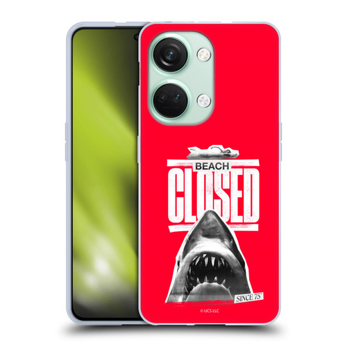 Jaws Graphics Beach Closed Soft Gel Case for OnePlus Nord 3 5G