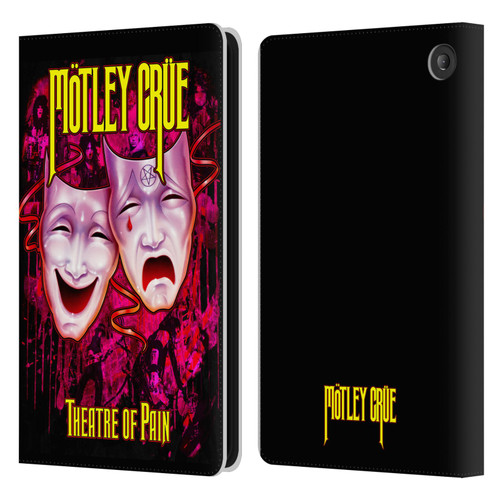 Motley Crue Key Art Theater Of Pain Leather Book Wallet Case Cover For Amazon Fire 7 2022