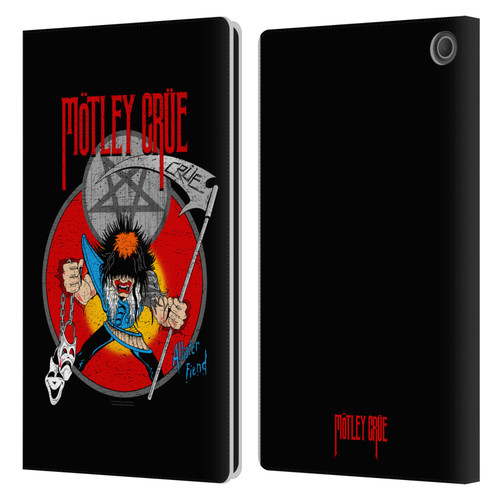 Motley Crue Key Art Allister Leather Book Wallet Case Cover For Amazon Fire Max 11 2023