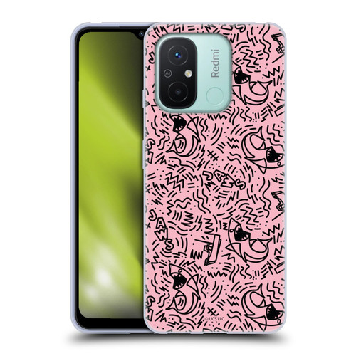 Jaws Graphics Doodle Pink Soft Gel Case for Xiaomi Redmi 12C