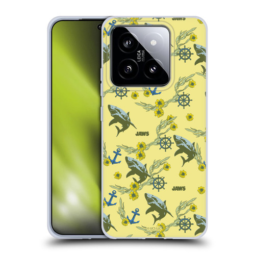 Jaws Graphics Pattern Yellow Soft Gel Case for Xiaomi 14