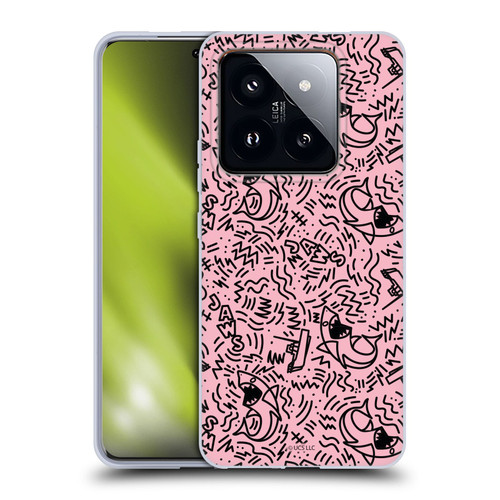 Jaws Graphics Doodle Pink Soft Gel Case for Xiaomi 14 Pro