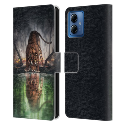 Jonas "JoJoesArt" Jödicke Fantasy Art The World I Used To Know Leather Book Wallet Case Cover For Motorola Moto G14