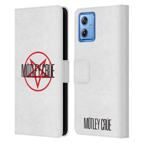 Motley Crue Logos Pentagram Leather Book Wallet Case Cover For Motorola Moto G54 5G