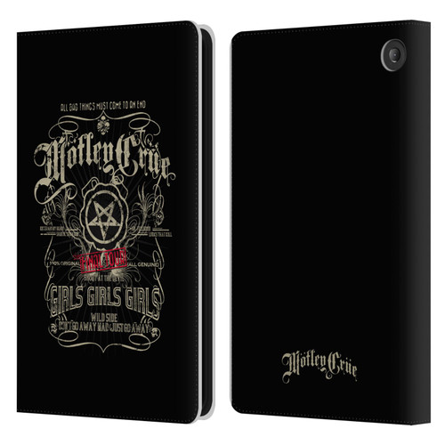 Motley Crue Tours Girls Girls Girls Leather Book Wallet Case Cover For Amazon Fire 7 2022