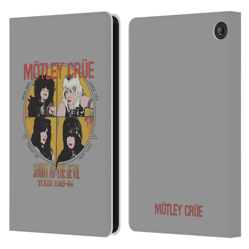 Motley Crue Tours SATD Vintage Leather Book Wallet Case Cover For Amazon Fire 7 2022