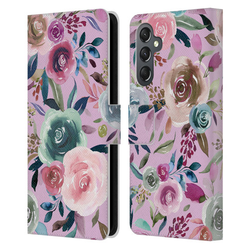 Ninola Lilac Floral Sweet Roses Leather Book Wallet Case Cover For Samsung Galaxy A25 5G