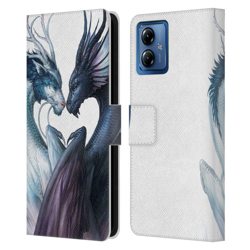 Jonas "JoJoesArt" Jödicke Wildlife 2 Yin And Yang Dragons Leather Book Wallet Case Cover For Motorola Moto G14