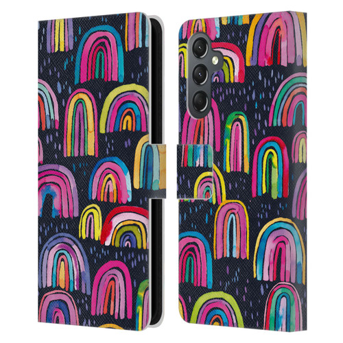 Ninola Summer Patterns Rainbows Navy Leather Book Wallet Case Cover For Samsung Galaxy A25 5G