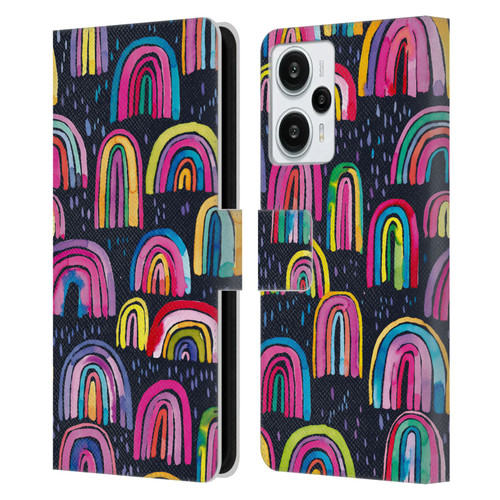 Ninola Summer Patterns Rainbows Navy Leather Book Wallet Case Cover For Xiaomi Redmi Note 12T
