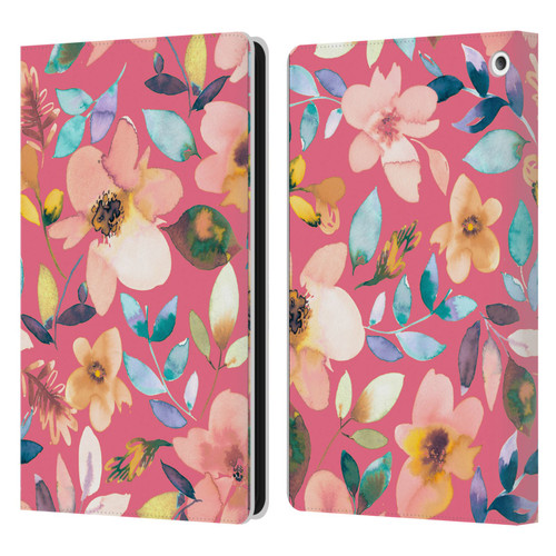 Ninola Spring Floral Tropical Flowers Leather Book Wallet Case Cover For Amazon Fire HD 8/Fire HD 8 Plus 2020