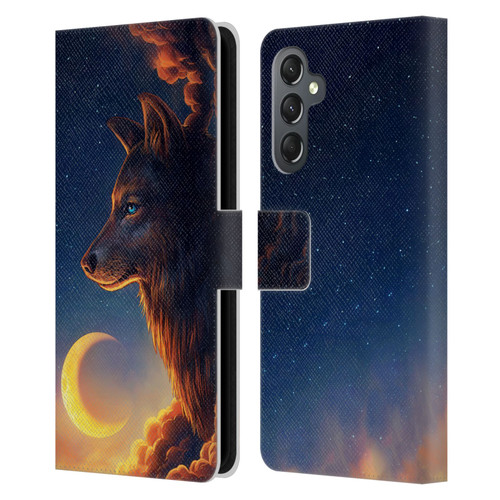 Jonas "JoJoesArt" Jödicke Wildlife 2 Golden Moon Leather Book Wallet Case Cover For Samsung Galaxy A25 5G