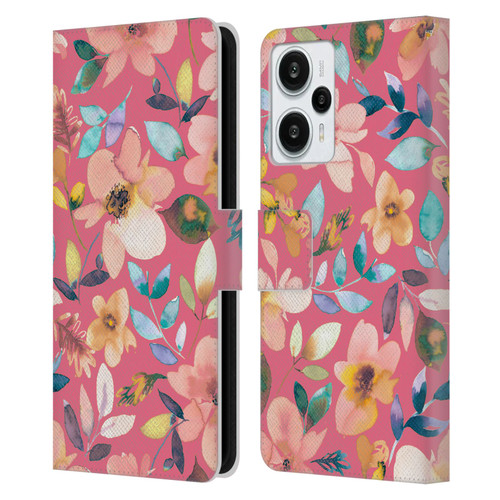 Ninola Spring Floral Tropical Flowers Leather Book Wallet Case Cover For Xiaomi Redmi Note 12T
