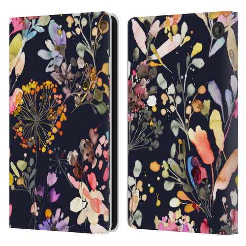 Ninola Wild Grasses Black Leather Book Wallet Case Cover For Amazon Fire 7 2022