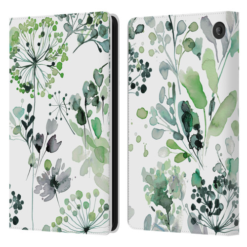 Ninola Wild Grasses Eucalyptus Leather Book Wallet Case Cover For Amazon Fire 7 2022