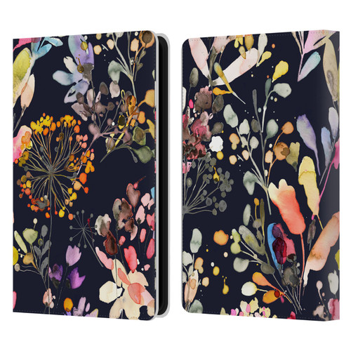Ninola Wild Grasses Black Leather Book Wallet Case Cover For Amazon Kindle Paperwhite 5 (2021)
