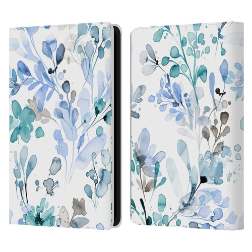 Ninola Wild Grasses Blue Plants Leather Book Wallet Case Cover For Amazon Kindle Paperwhite 5 (2021)