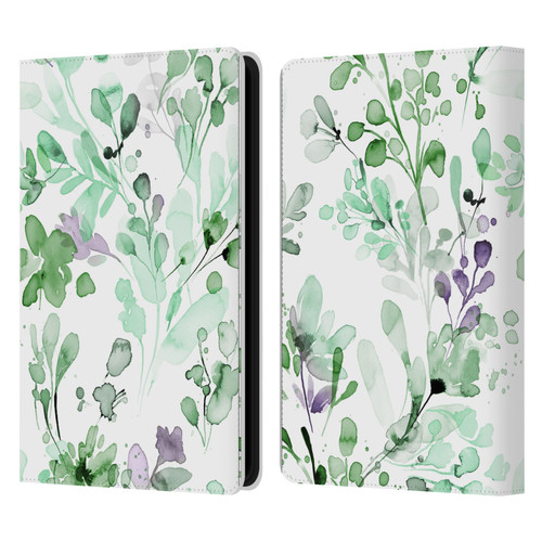 Ninola Wild Grasses Eucalyptus Plants Leather Book Wallet Case Cover For Amazon Kindle Paperwhite 5 (2021)