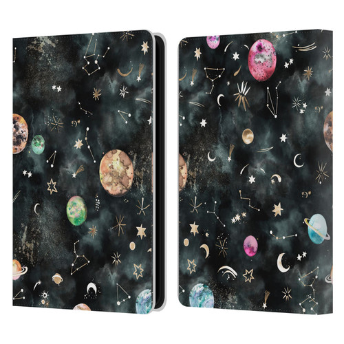 Ninola Watercolor Patterns Space Galaxy Planets Leather Book Wallet Case Cover For Amazon Kindle Paperwhite 5 (2021)
