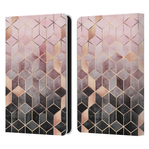 Elisabeth Fredriksson Cubes Collection Pink And Grey Gradient Leather Book Wallet Case Cover For Amazon Kindle 11th Gen 6in 2022