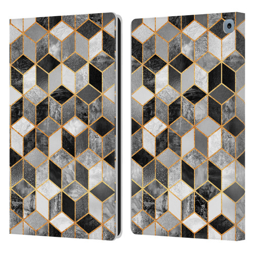 Elisabeth Fredriksson Cubes Collection Black And White Leather Book Wallet Case Cover For Amazon Fire HD 10 / Plus 2021