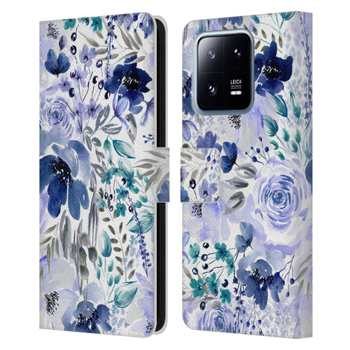 Anis Illustration Bloomers Indigo Leather Book Wallet Case Cover For Xiaomi 13 Pro 5G
