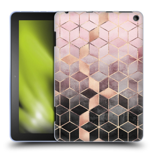 Elisabeth Fredriksson Cubes Collection Pink And Grey Gradient Soft Gel Case for Amazon Fire HD 8/Fire HD 8 Plus 2020