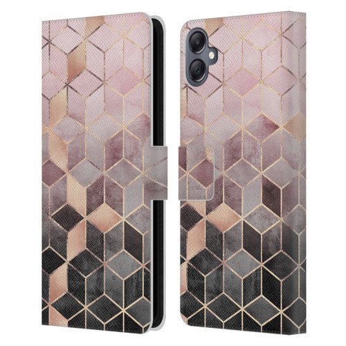 Elisabeth Fredriksson Cubes Collection Pink And Grey Gradient Leather Book Wallet Case Cover For Samsung Galaxy A05