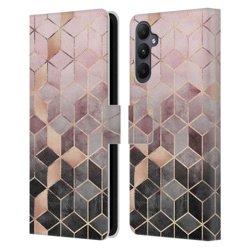 Elisabeth Fredriksson Cubes Collection Pink And Grey Gradient Leather Book Wallet Case Cover For Samsung Galaxy A05s