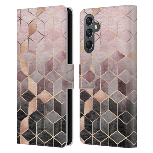 Elisabeth Fredriksson Cubes Collection Pink And Grey Gradient Leather Book Wallet Case Cover For Samsung Galaxy A25 5G