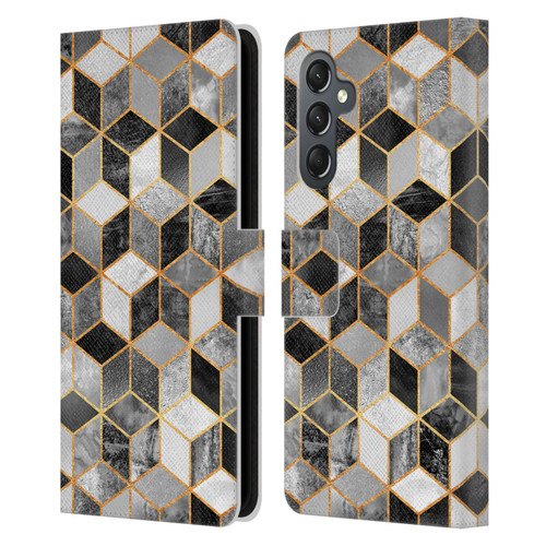 Elisabeth Fredriksson Cubes Collection Black And White Leather Book Wallet Case Cover For Samsung Galaxy A25 5G