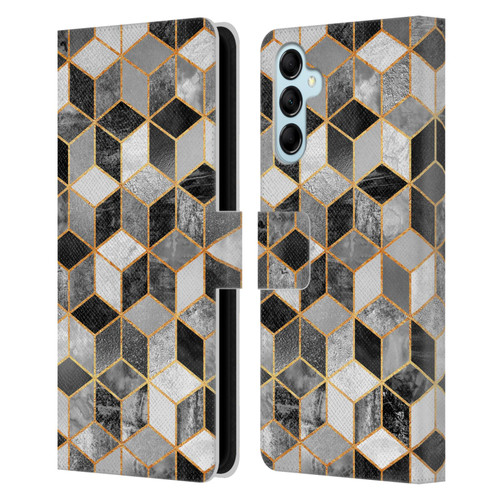 Elisabeth Fredriksson Cubes Collection Black And White Leather Book Wallet Case Cover For Samsung Galaxy M14 5G