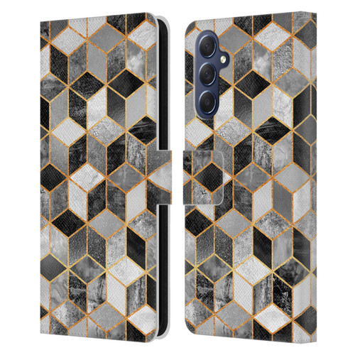 Elisabeth Fredriksson Cubes Collection Black And White Leather Book Wallet Case Cover For Samsung Galaxy M54 5G