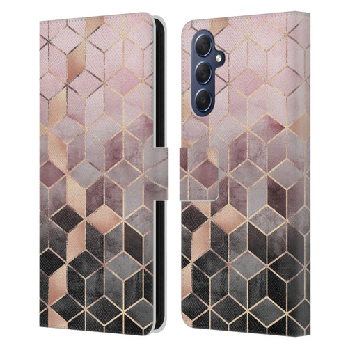 Elisabeth Fredriksson Cubes Collection Pink And Grey Gradient Leather Book Wallet Case Cover For Samsung Galaxy M54 5G