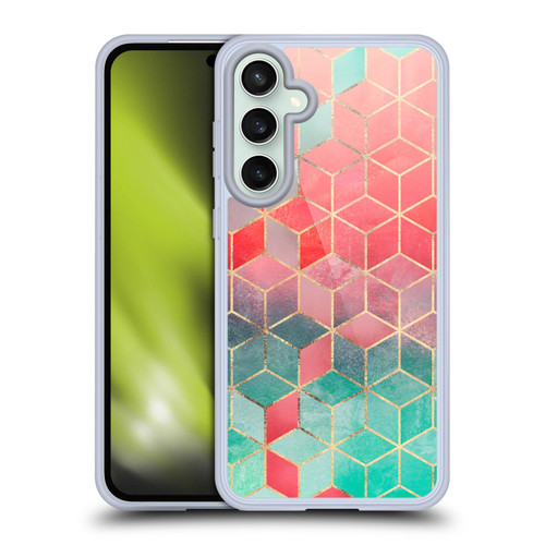 Elisabeth Fredriksson Cubes Collection Rose And Turquoise Soft Gel Case for Samsung Galaxy S23 FE 5G