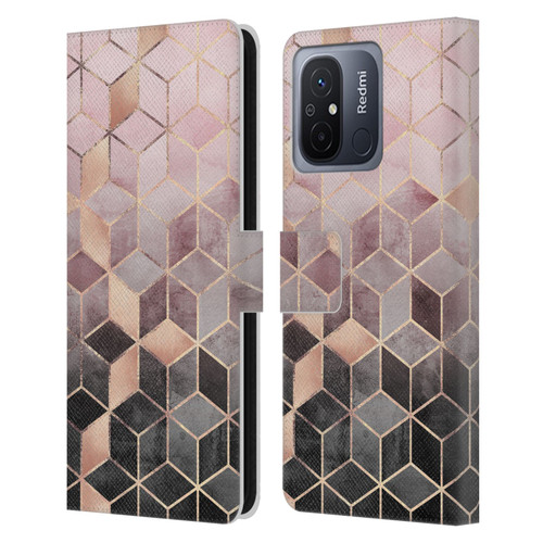 Elisabeth Fredriksson Cubes Collection Pink And Grey Gradient Leather Book Wallet Case Cover For Xiaomi Redmi 12C