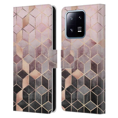 Elisabeth Fredriksson Cubes Collection Pink And Grey Gradient Leather Book Wallet Case Cover For Xiaomi 13 Pro 5G