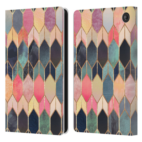 Elisabeth Fredriksson Geometric Design And Pattern Colourful Stained Glass Leather Book Wallet Case Cover For Amazon Fire 7 2022