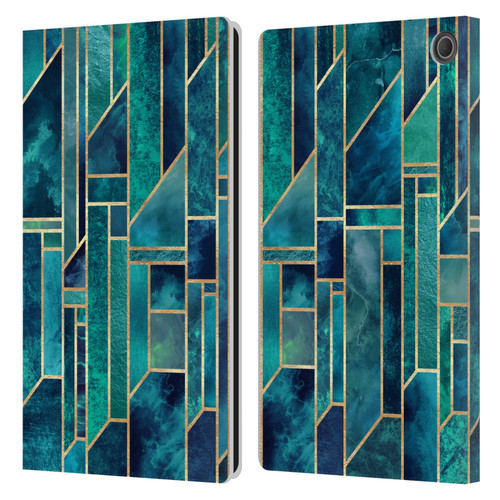 Elisabeth Fredriksson Geometric Design And Pattern Blue Skies Leather Book Wallet Case Cover For Amazon Fire Max 11 2023